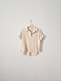 Cotton Gauze V Neck Top (S)