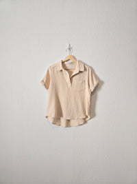 Cotton Gauze V Neck Top (S)