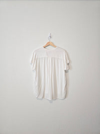 Faherty White Henley Top (M)