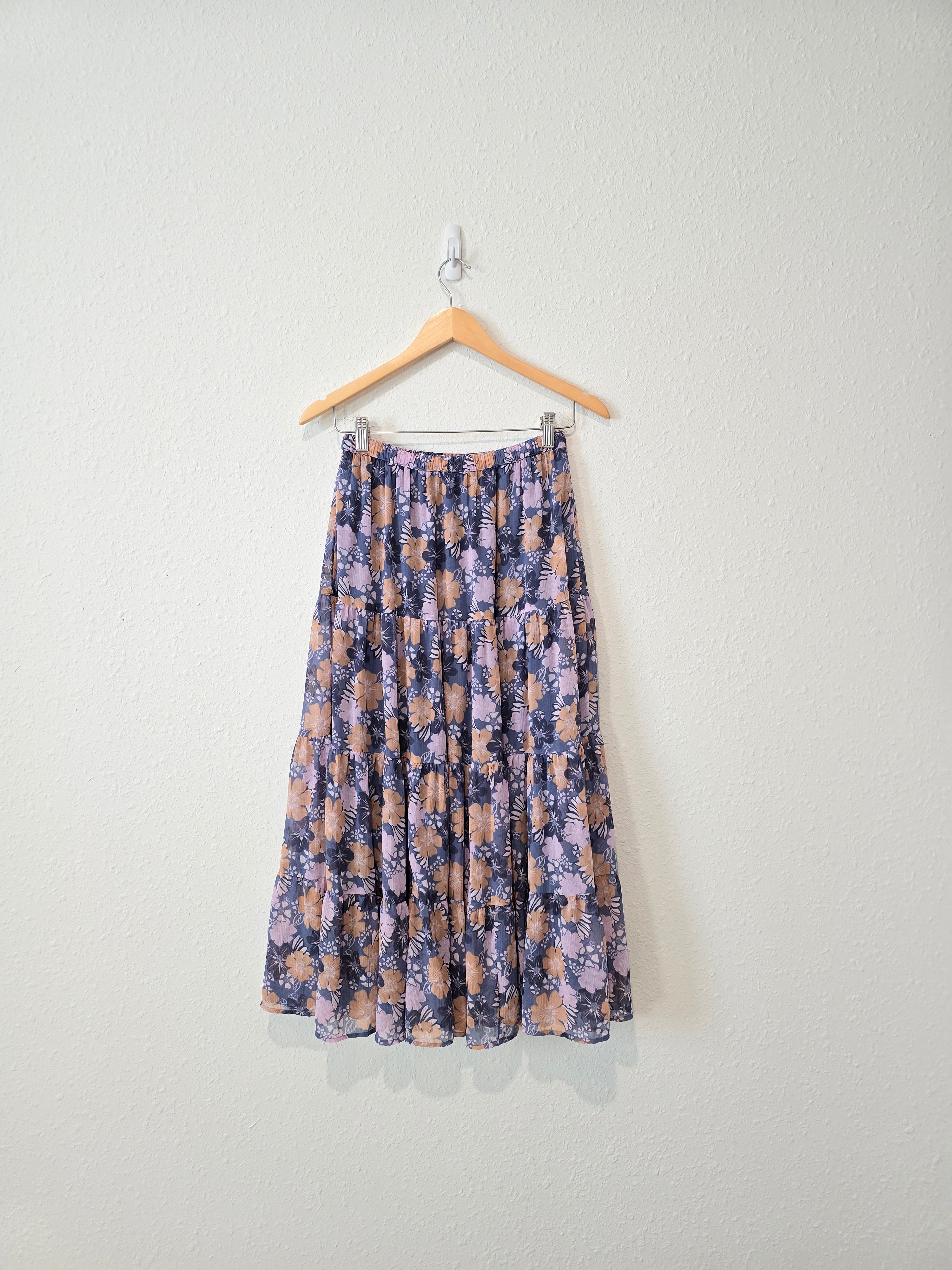 Aerie Floral Midi Skirt (S)