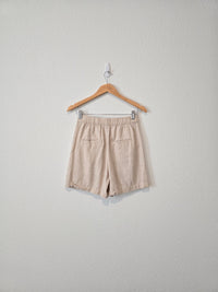 High Rise Pleated Linen Shorts (2)