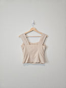 Linen Ruched Crop Tank (XS/S)