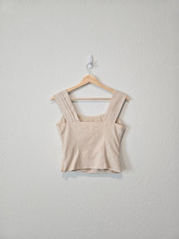 Linen Ruched Crop Tank (XS/S)