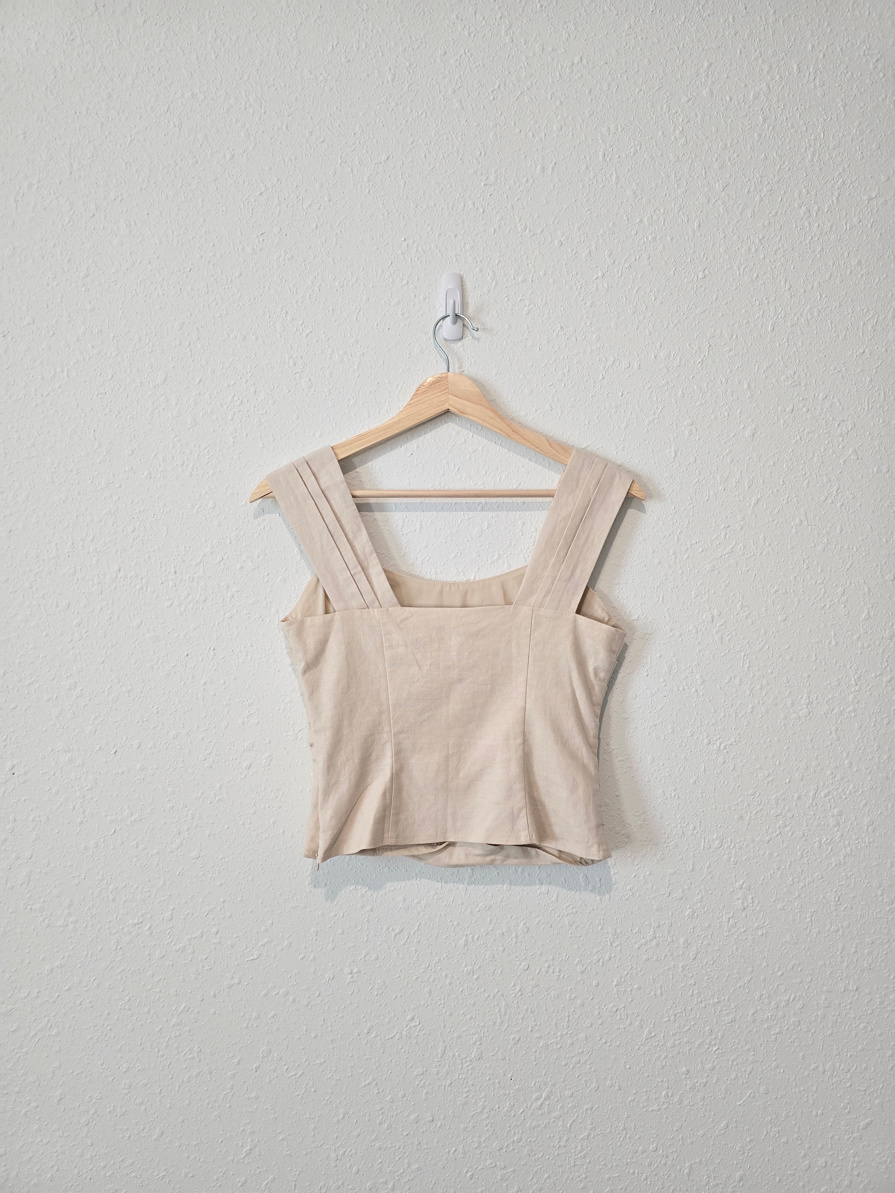 Linen Ruched Crop Tank (XS/S)