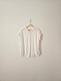 Faherty White Henley Top (M)