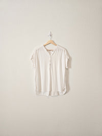 Faherty White Henley Top (M)