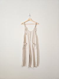 Linen Blend Cropped Jumpsuit (S)