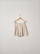 High Rise Pleated Linen Shorts (2)