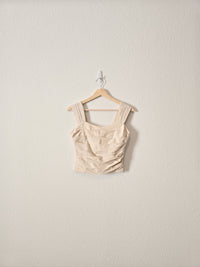 Linen Ruched Crop Tank (XS/S)