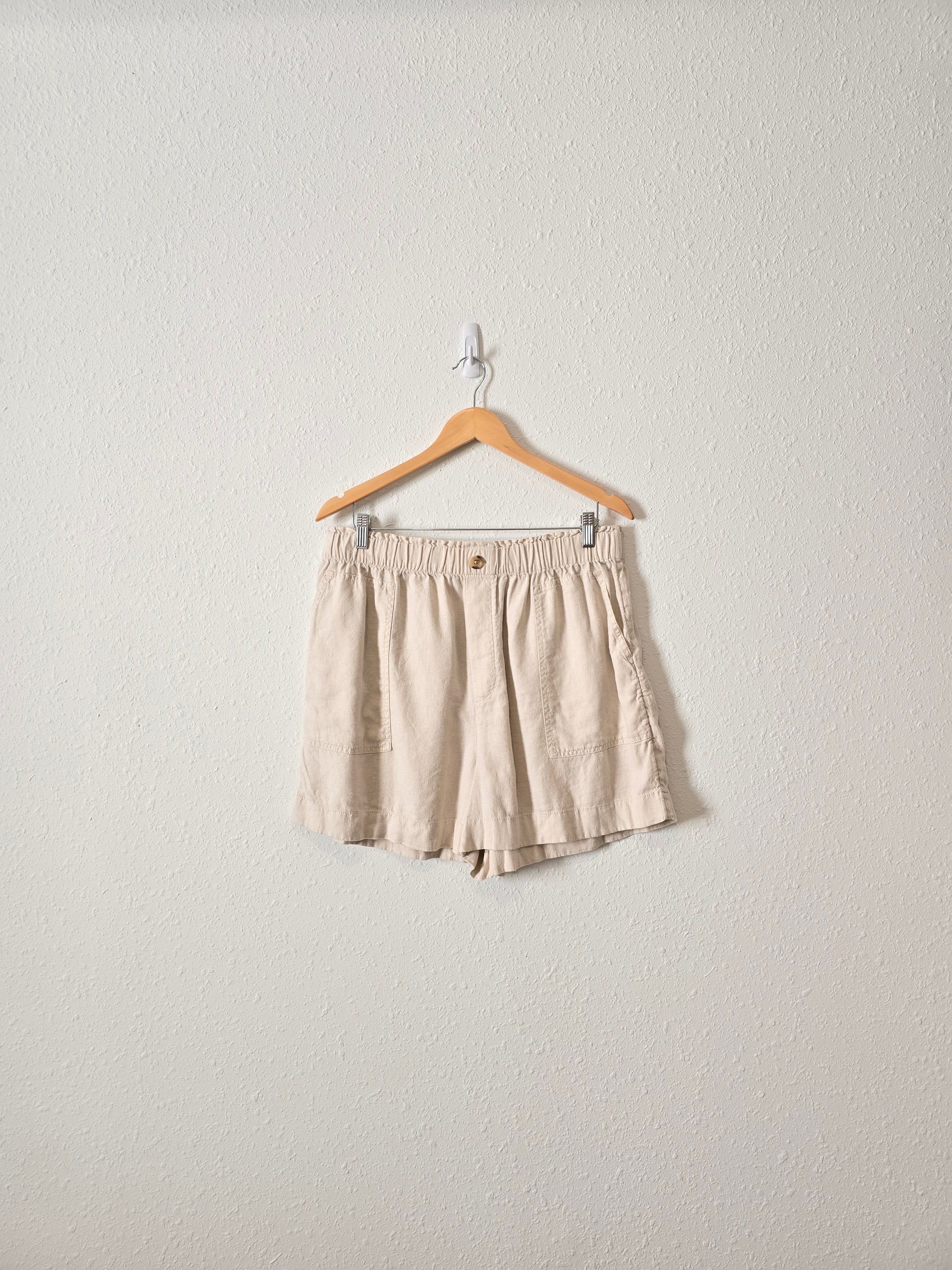 Loft High Rise Linen Shorts (L)