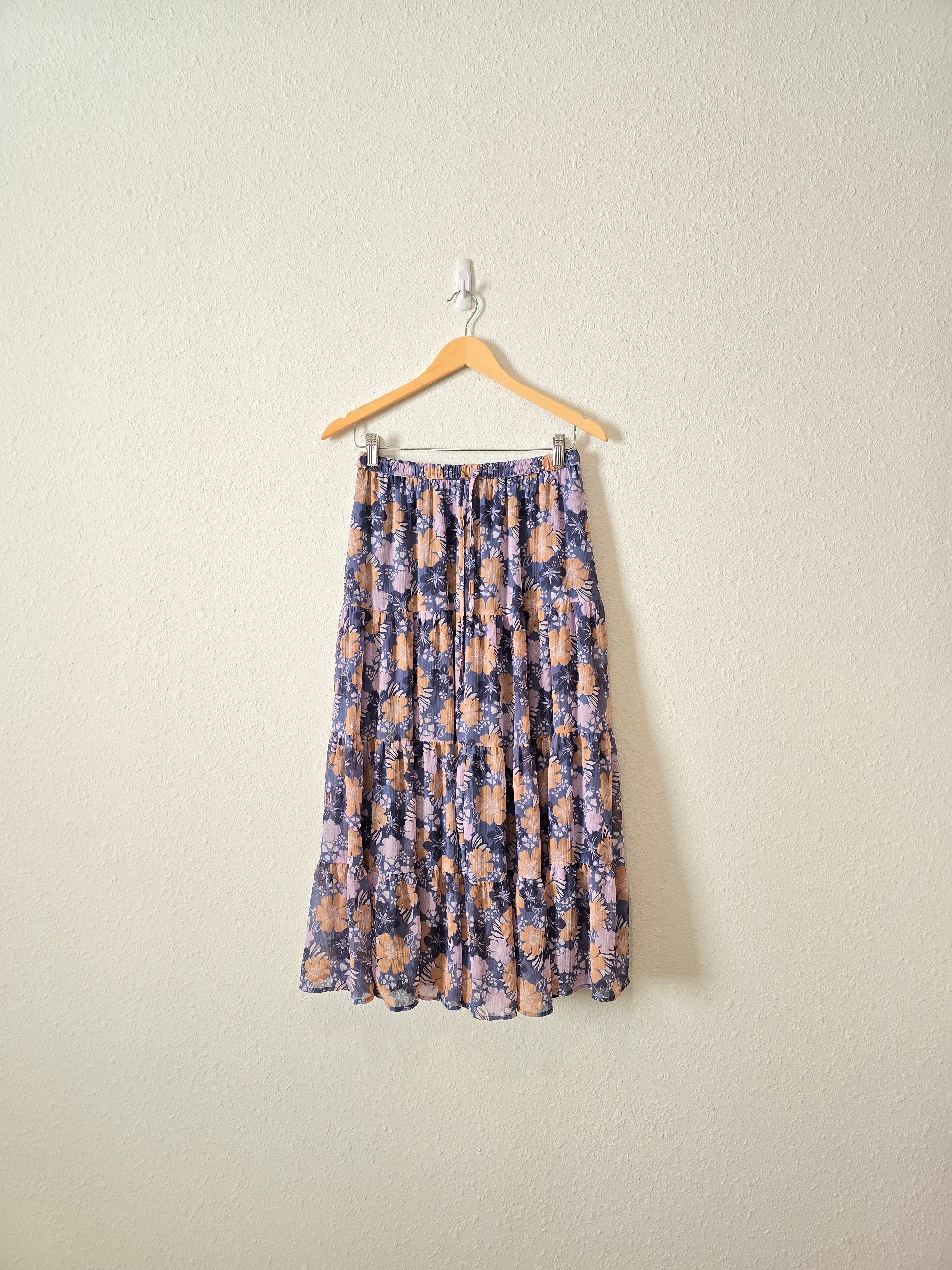 Aerie Floral Midi Skirt (S)