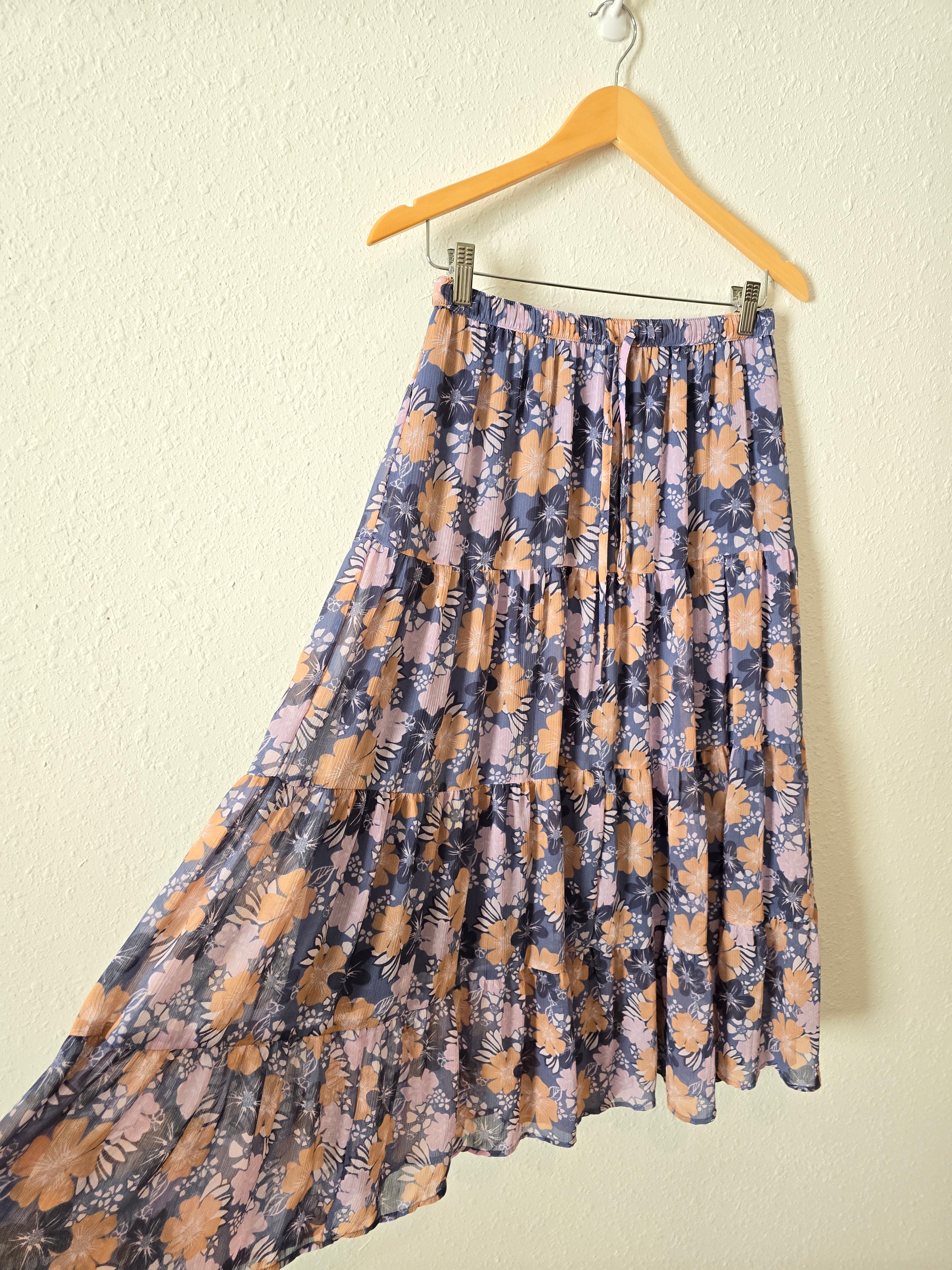 Aerie Floral Midi Skirt (S)