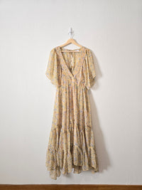 Storia Yellow Floral Maxi Dress (M)