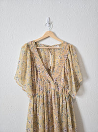 Storia Yellow Floral Maxi Dress (M)