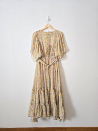 Storia Yellow Floral Maxi Dress (M)