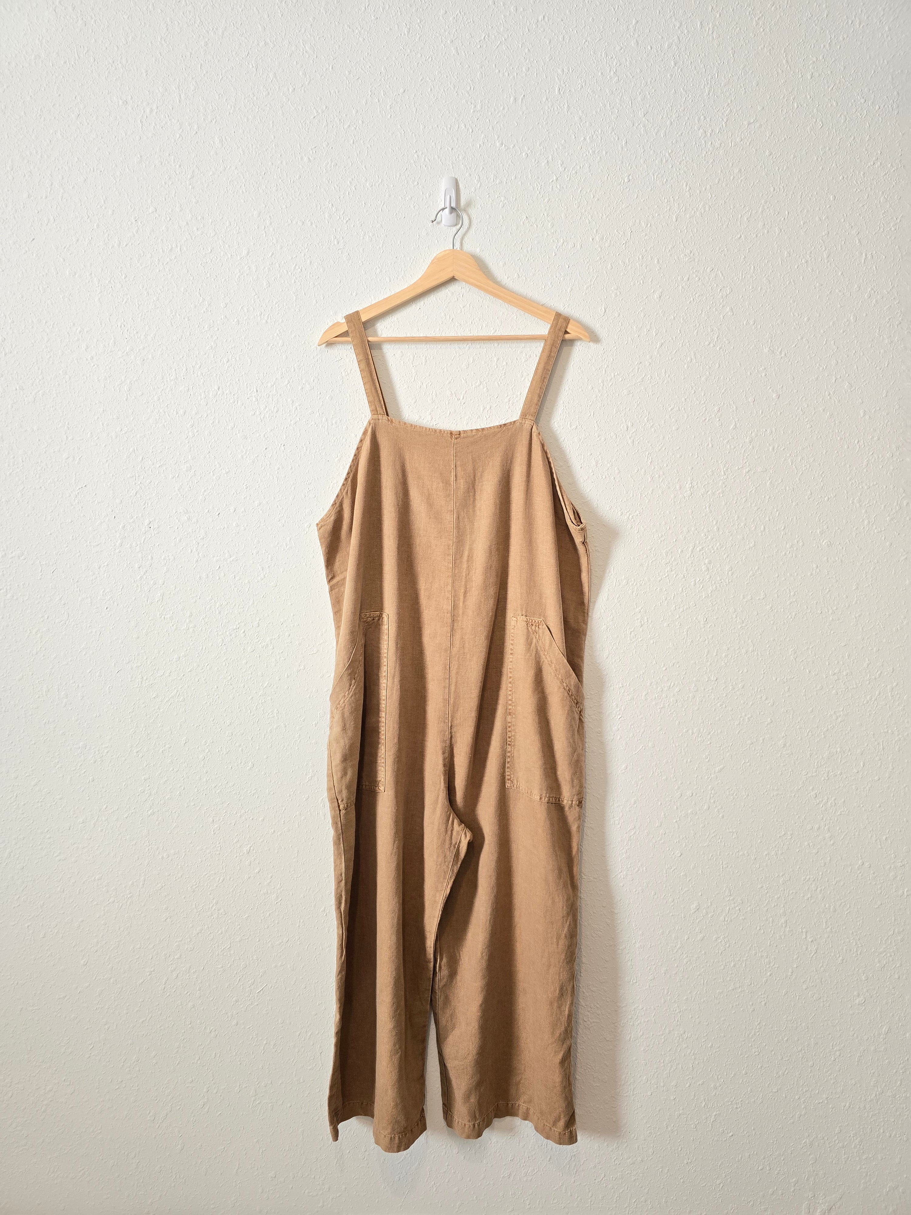 Neutral Linen Blend Jumpsuit (L)