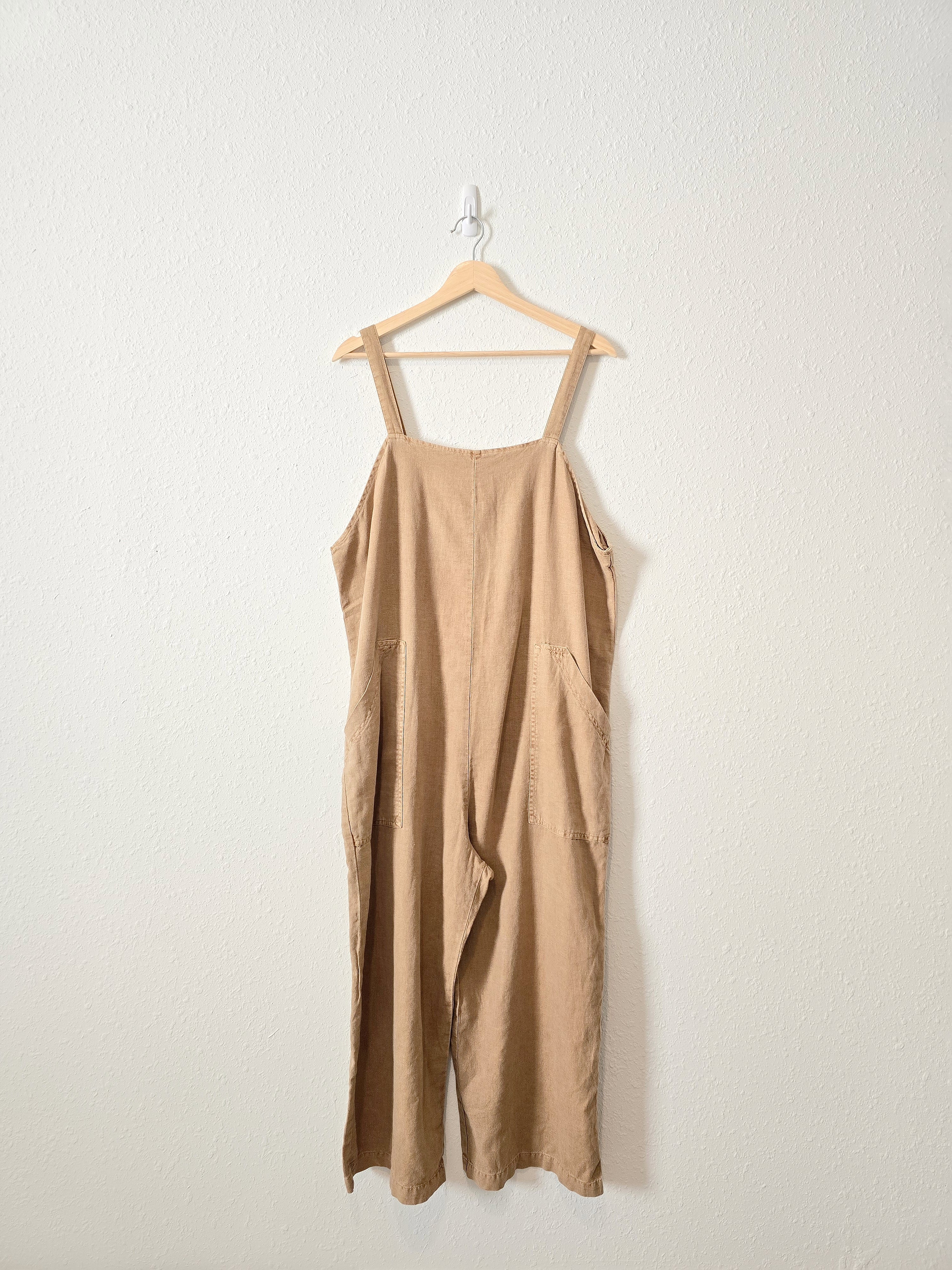 Neutral Linen Blend Jumpsuit (L)