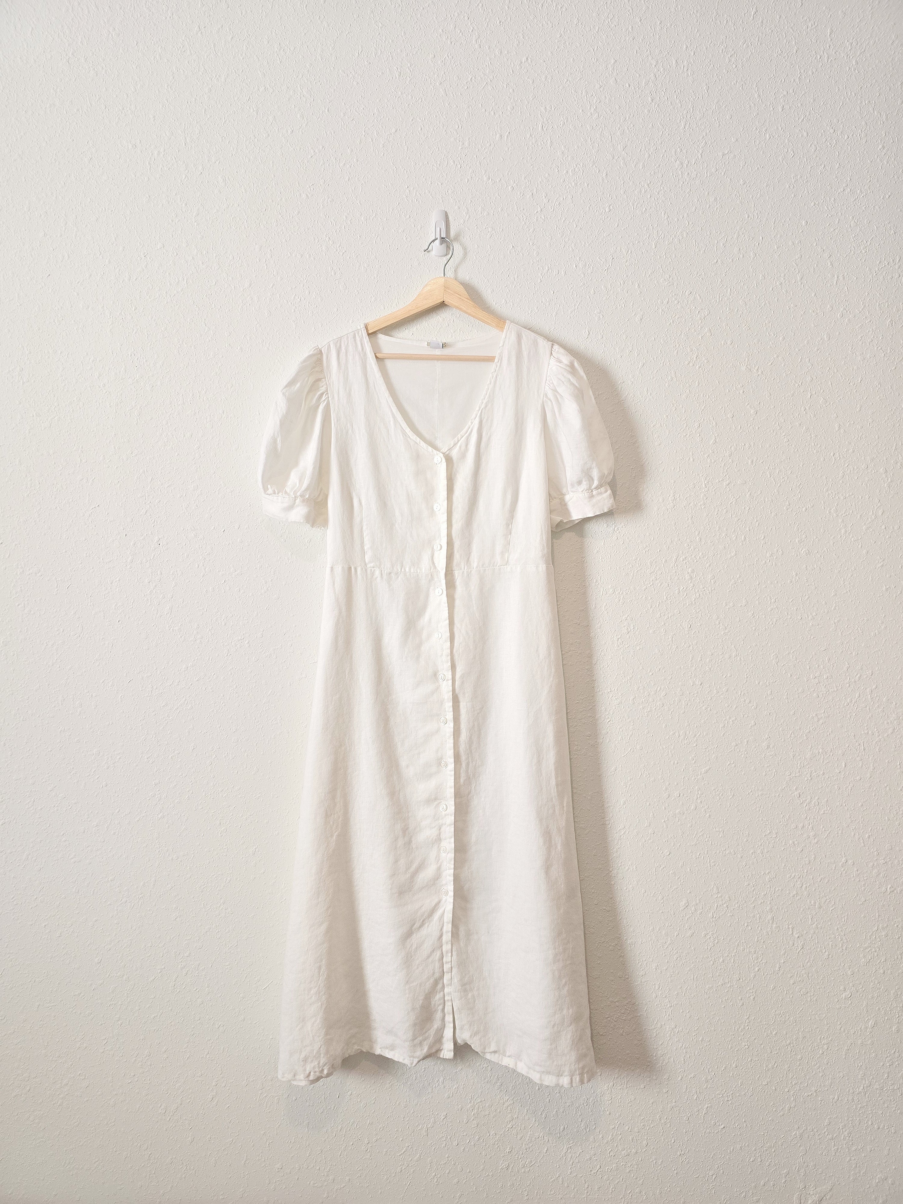 Linen Button Up Midi Dress (M)