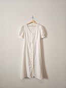 Linen Button Up Midi Dress (M)