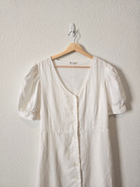 Linen Button Up Midi Dress (M)