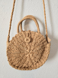 Straw Circle Crossbody Bag