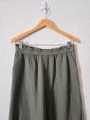 Aerie Olive Wide Leg Gauze Pants (L)