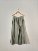 Aerie Olive Wide Leg Gauze Pants (L)