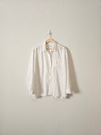 J.Jill White Linen Button Up (M)