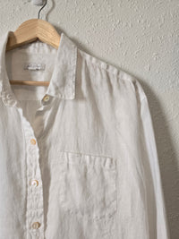 J.Jill White Linen Button Up (M)