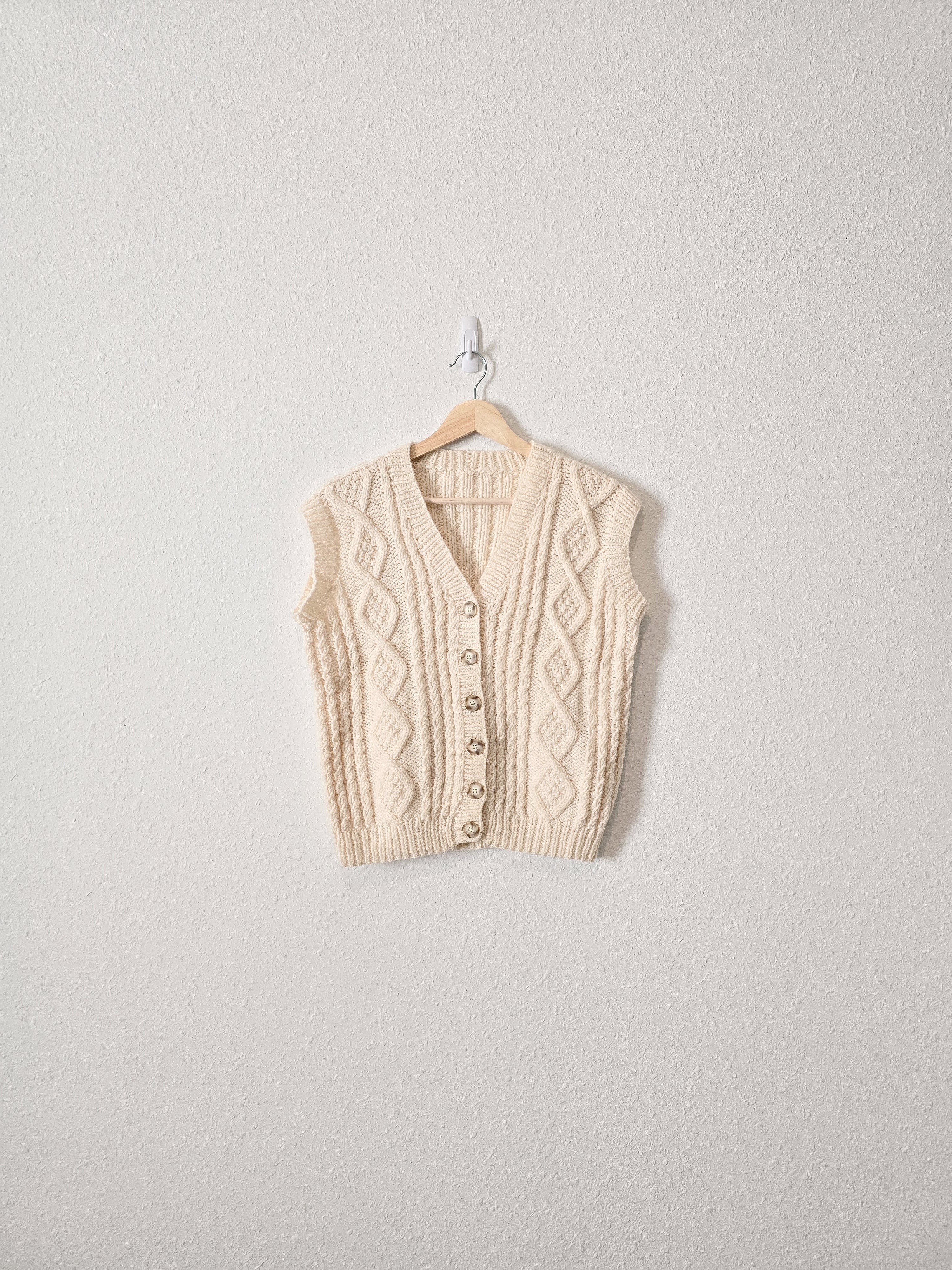 Handmade Cable Knit Sweater Vest (S/M)