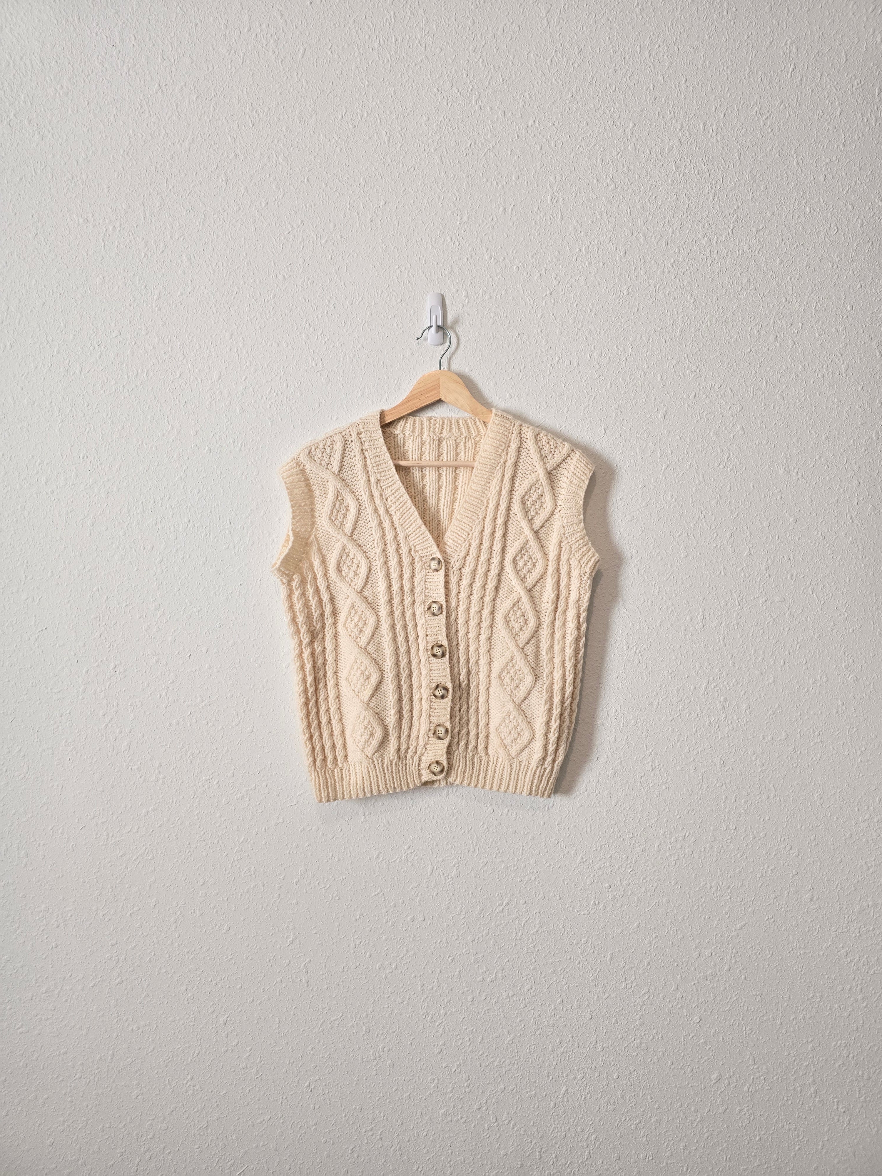 Handmade Cable Knit Sweater Vest (S/M)