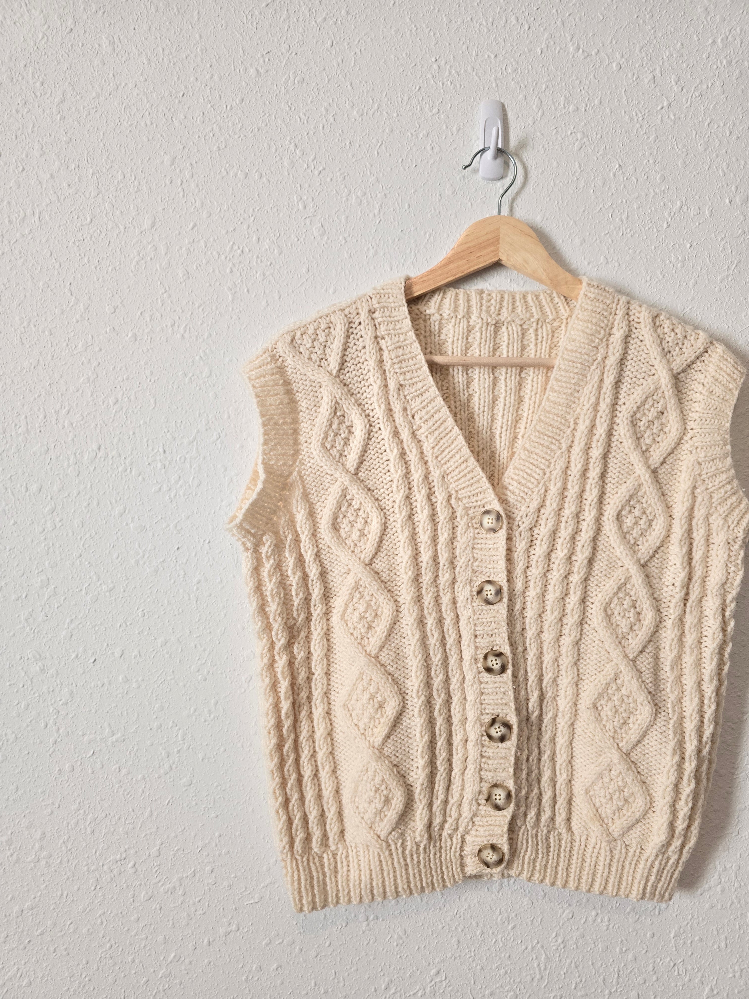 Handmade Cable Knit Sweater Vest (S/M)