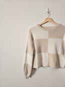 Neutral Checkered Sweater (XS)