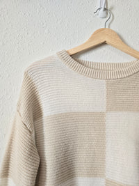 Neutral Checkered Sweater (XS)