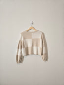 Neutral Checkered Sweater (XS)