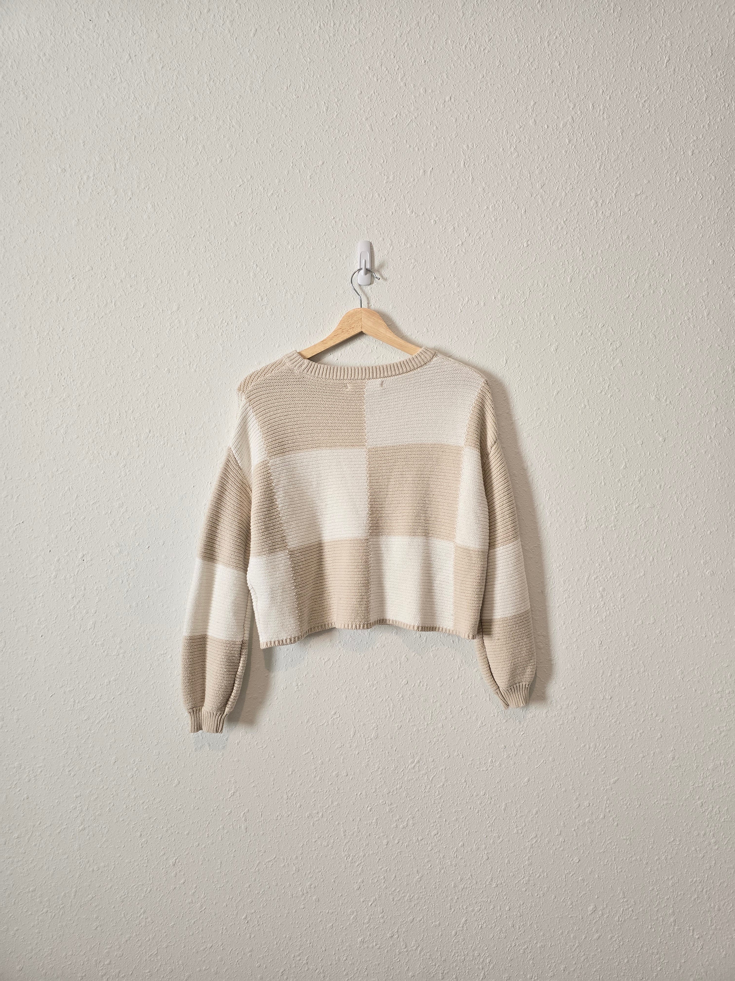 Neutral Checkered Sweater (XS)