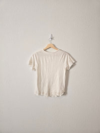 Free People Floral Eyelet Tee (S)