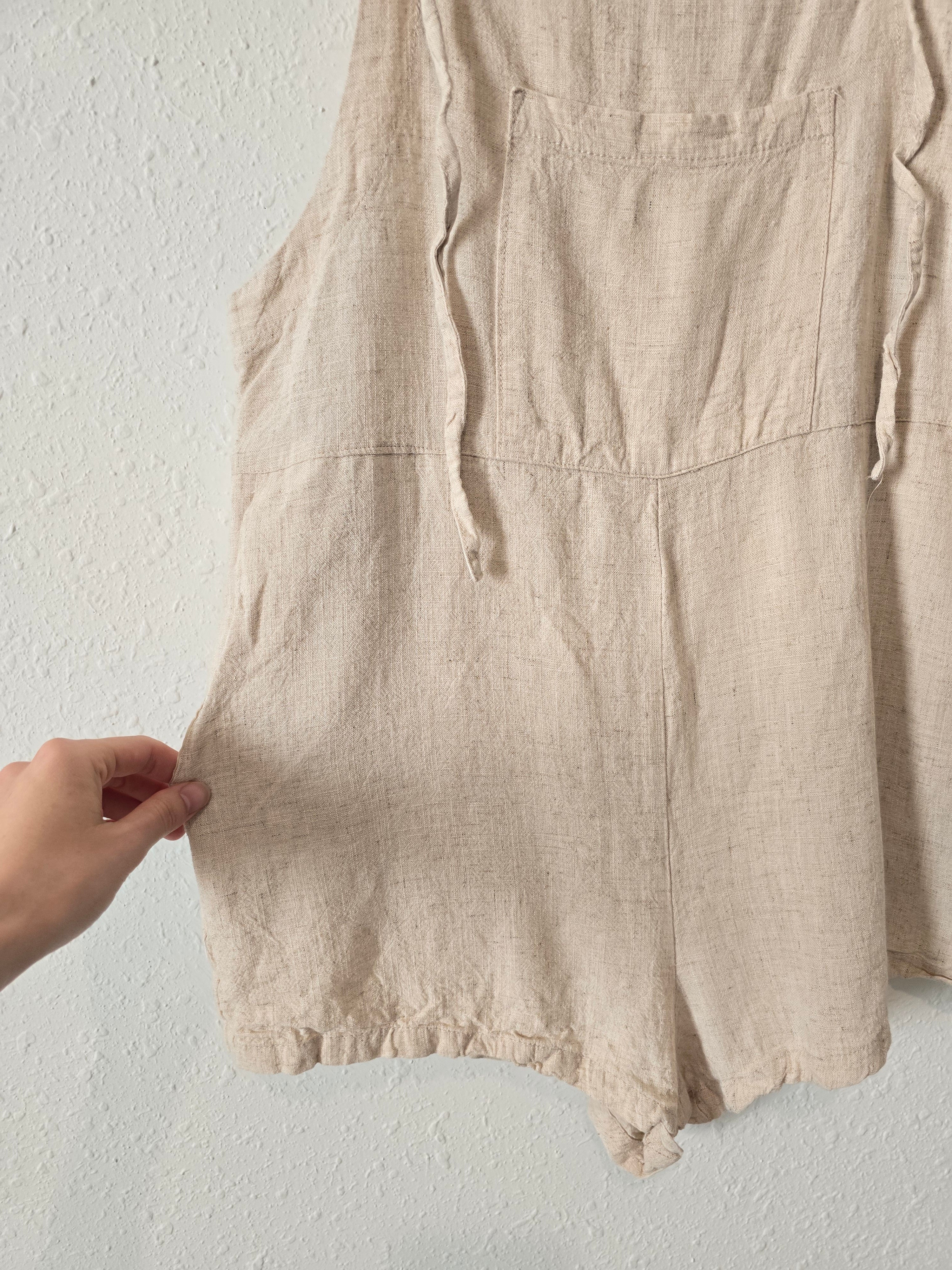 Ci Sono Neutral Linen Shortalls (S)