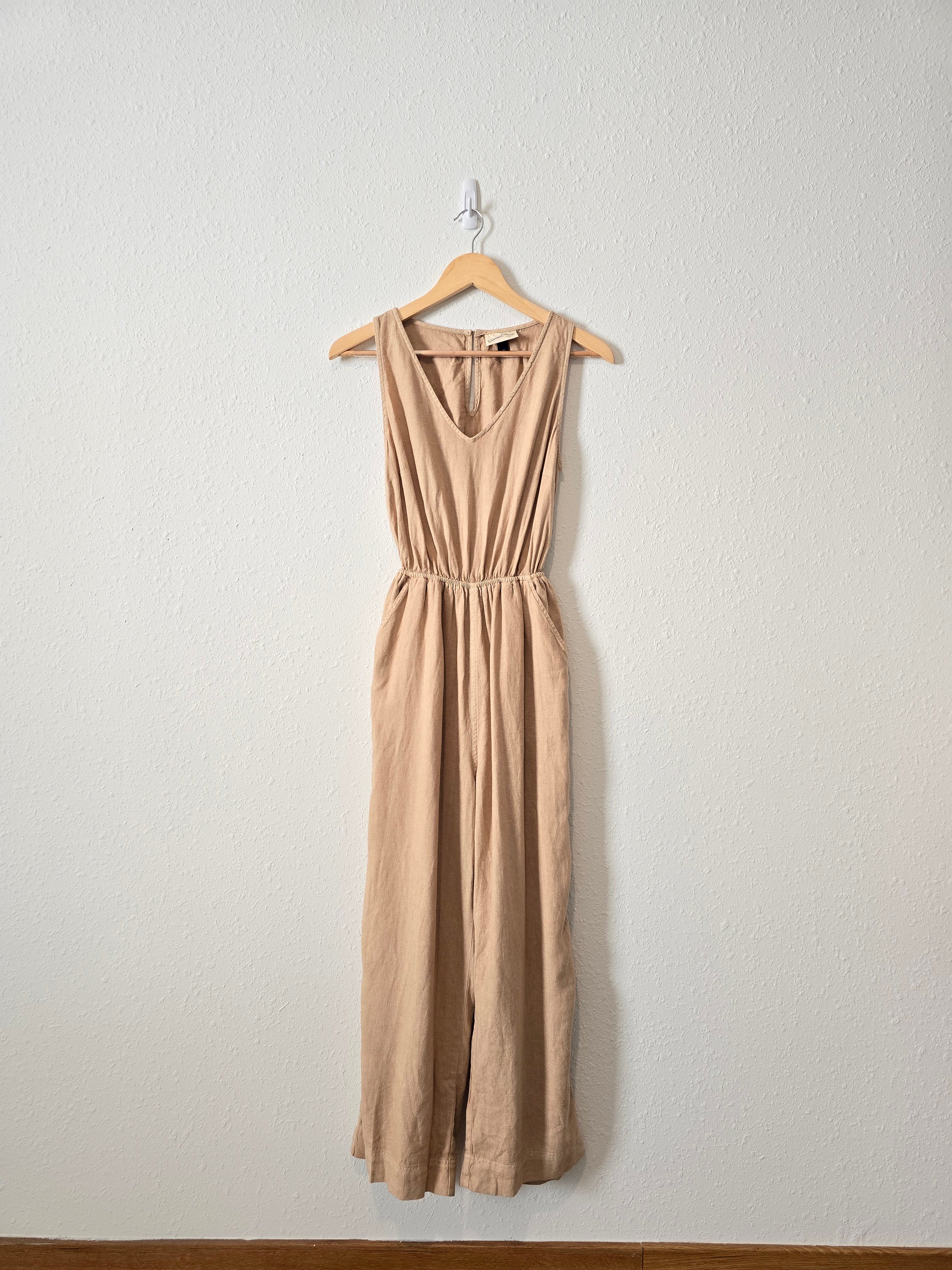 Linen Blend Cutout Jumpsuit (XS)