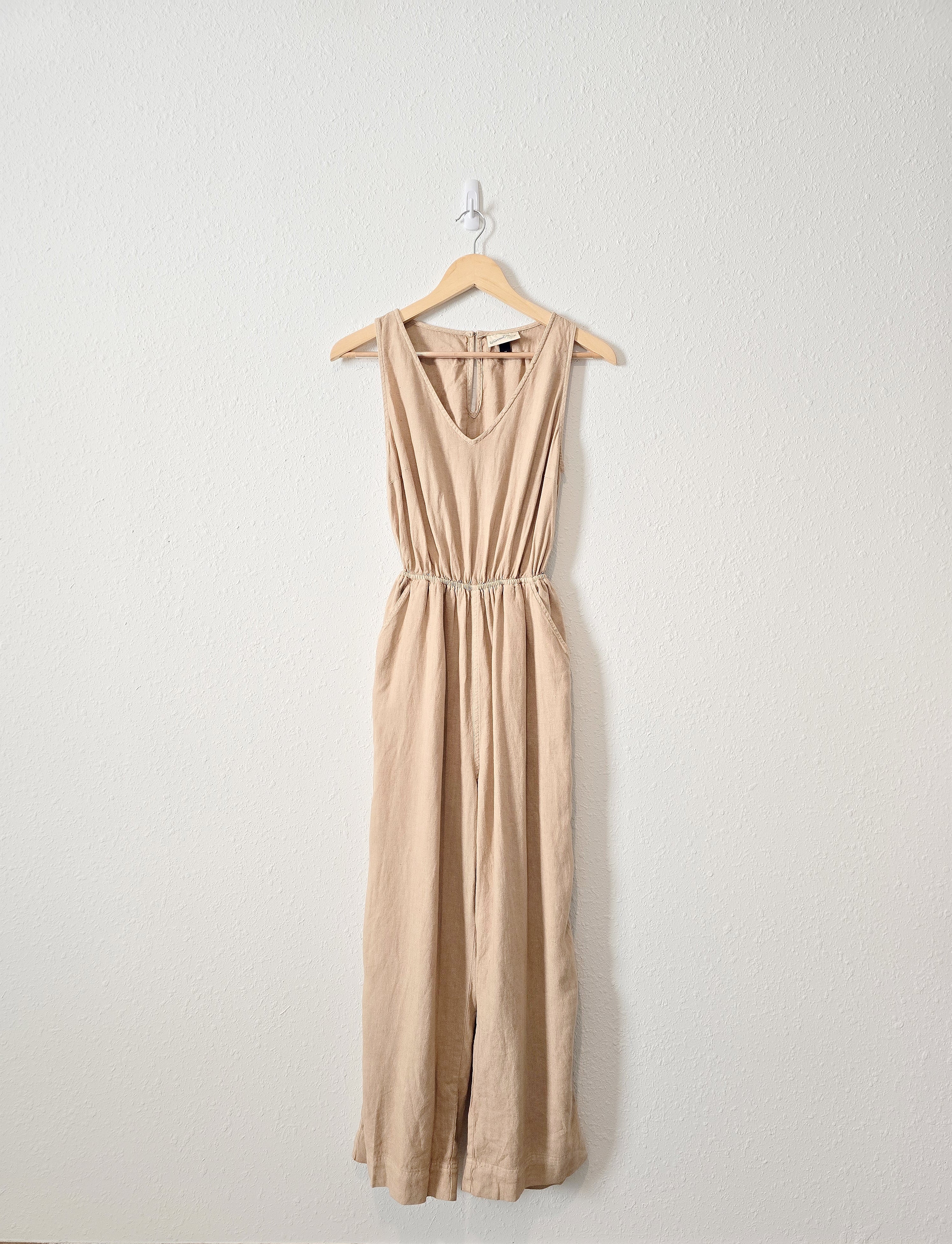 Linen Blend Cutout Jumpsuit (XS)