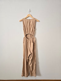 Linen Blend Cutout Jumpsuit (XS)