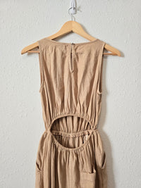 Linen Blend Cutout Jumpsuit (XS)