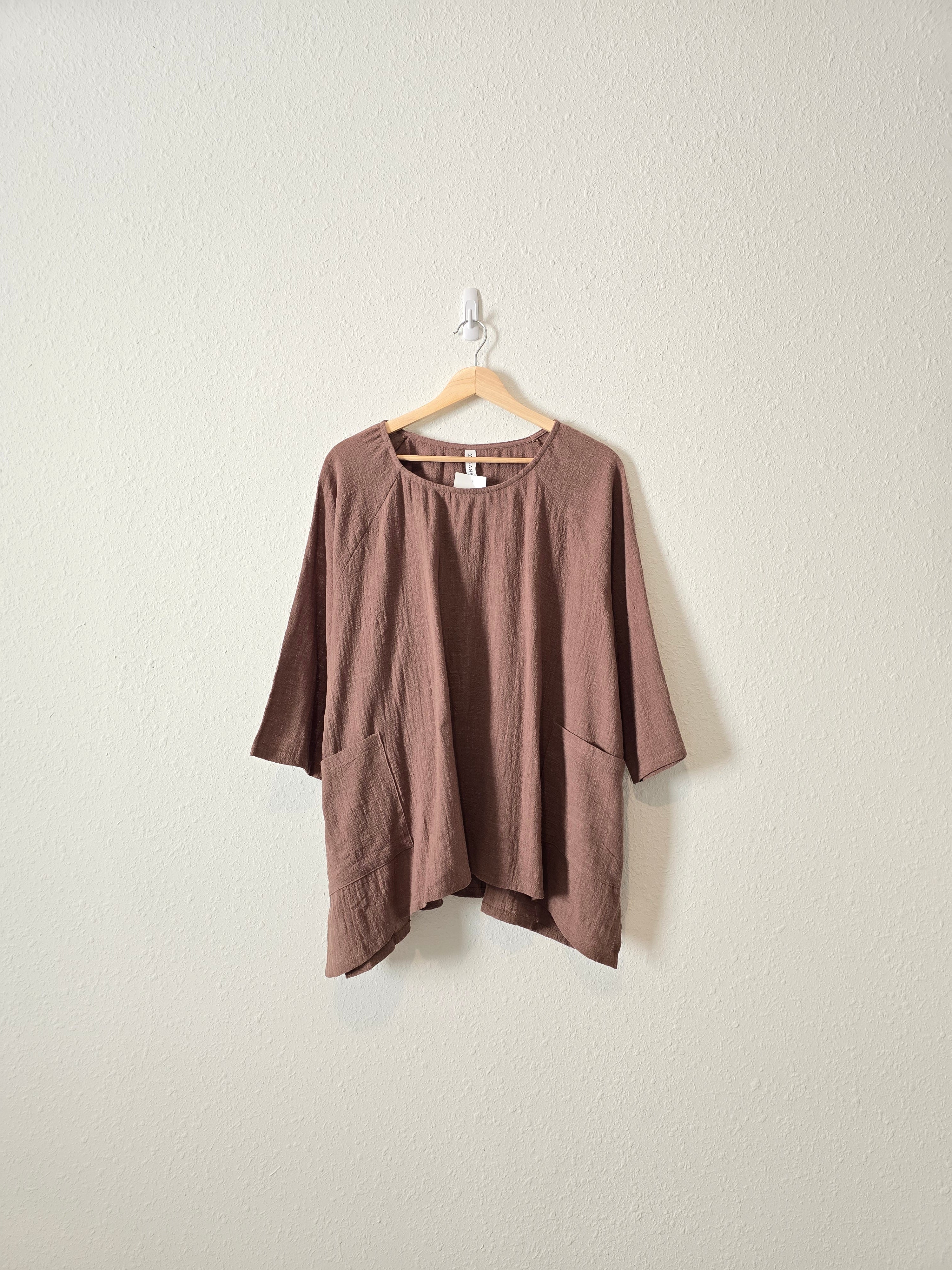 NEW Mocha Gauze Swing Top (XL)