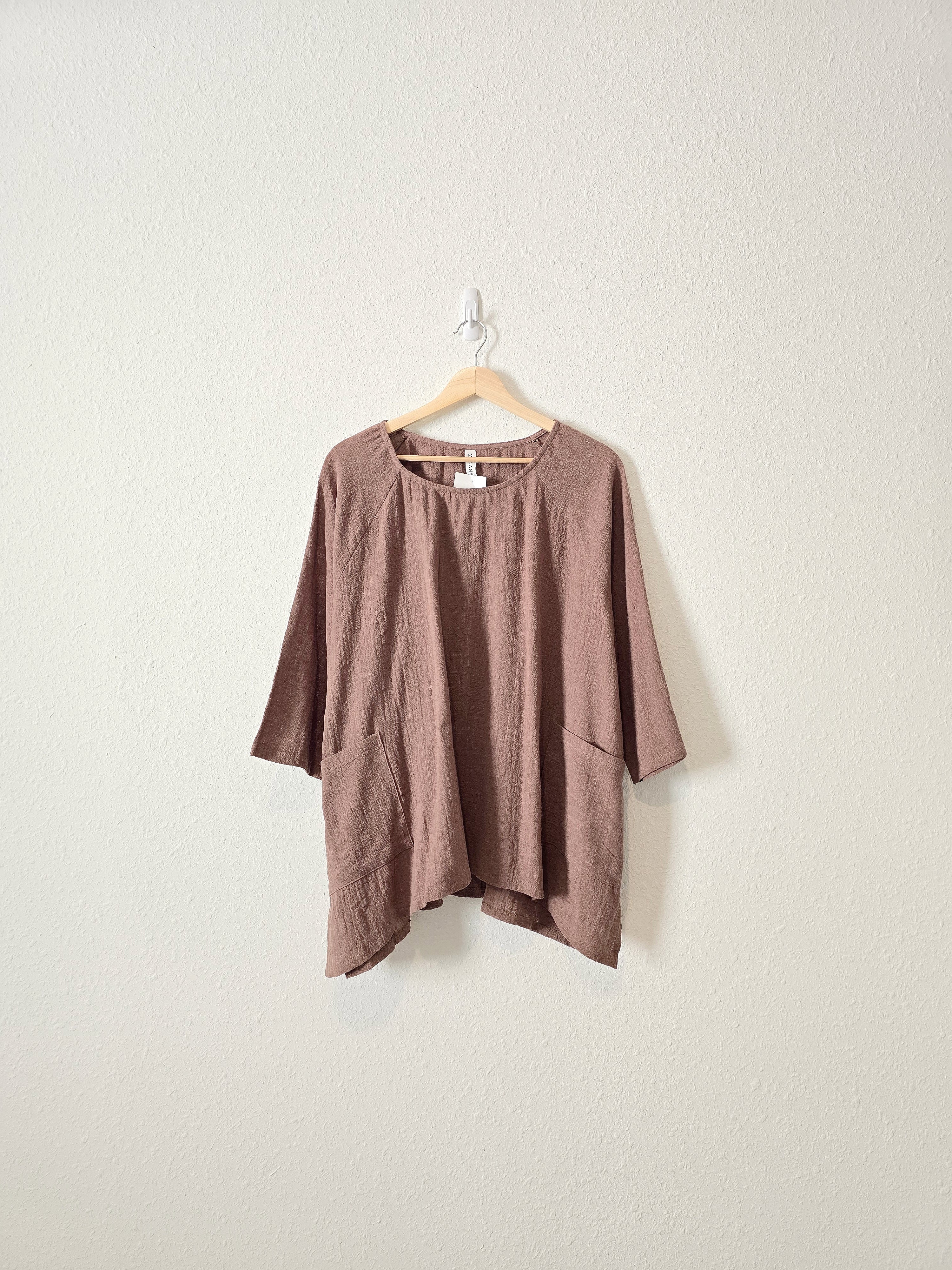 NEW Mocha Gauze Swing Top (XL)