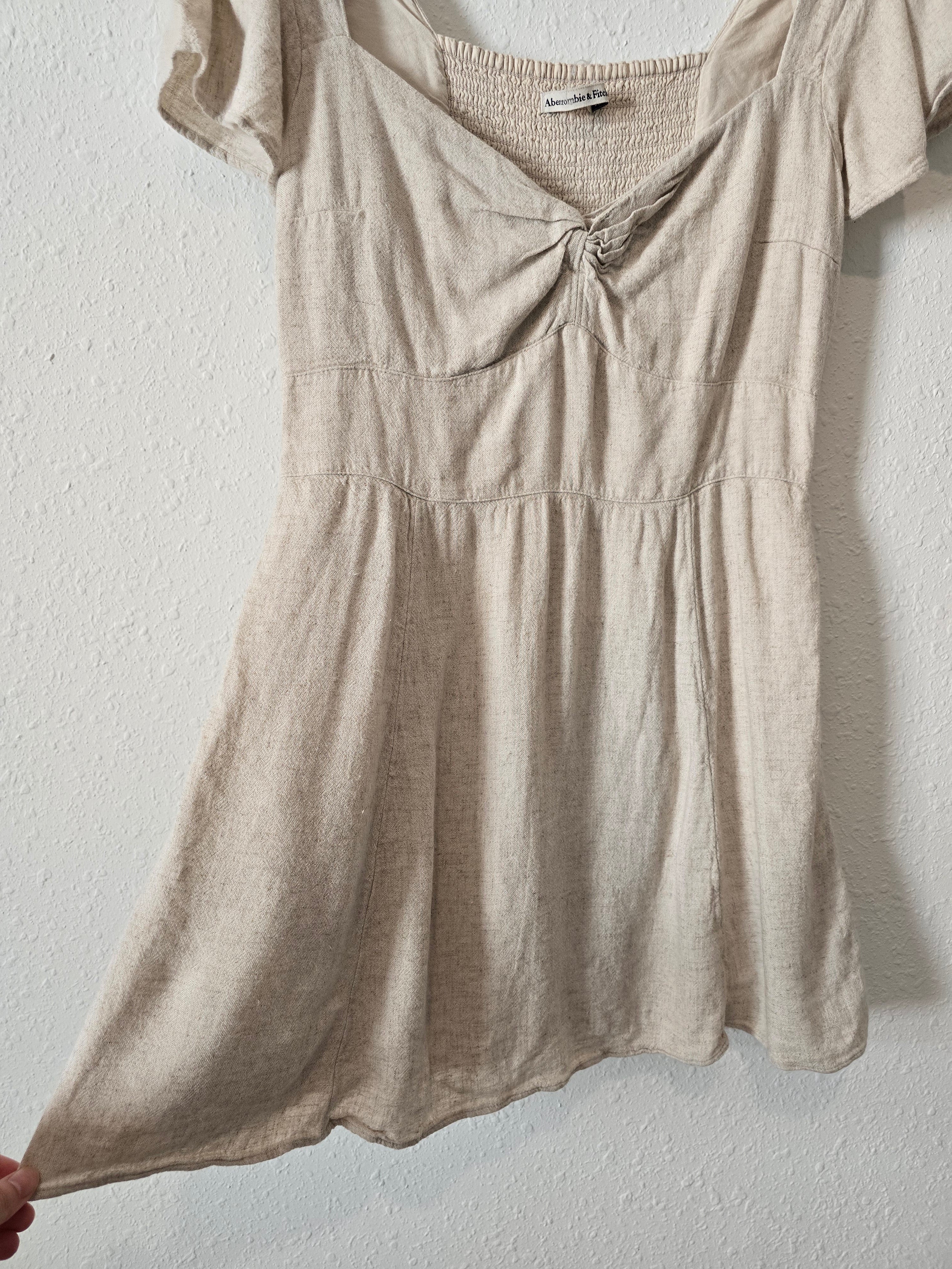 Abercrombie Oat Linen Blend Dress (M)