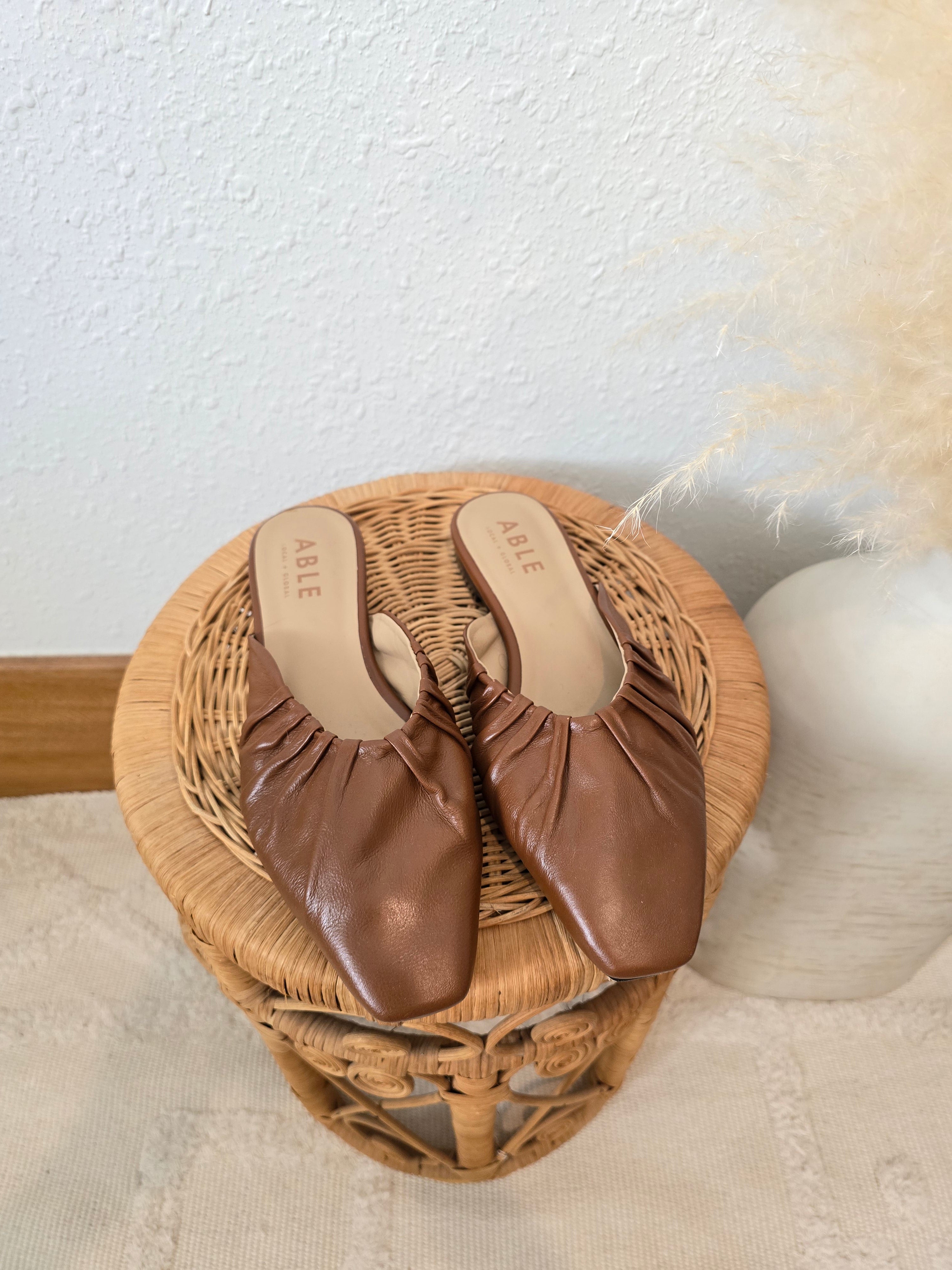 Able Brown Leather Mules (7)