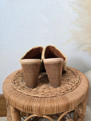 Raffia Slip On Heel Mules (8)