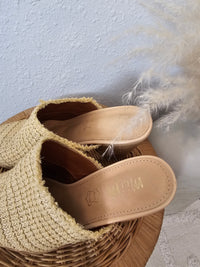 Raffia Slip On Heel Mules (8)