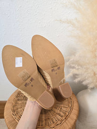 Raffia Slip On Heel Mules (8)