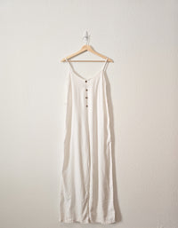 White Wide Leg Linen Jumpsuit (S-L)